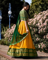 Yellow Color Kanchipuram Silk Designer Lehenga Choli