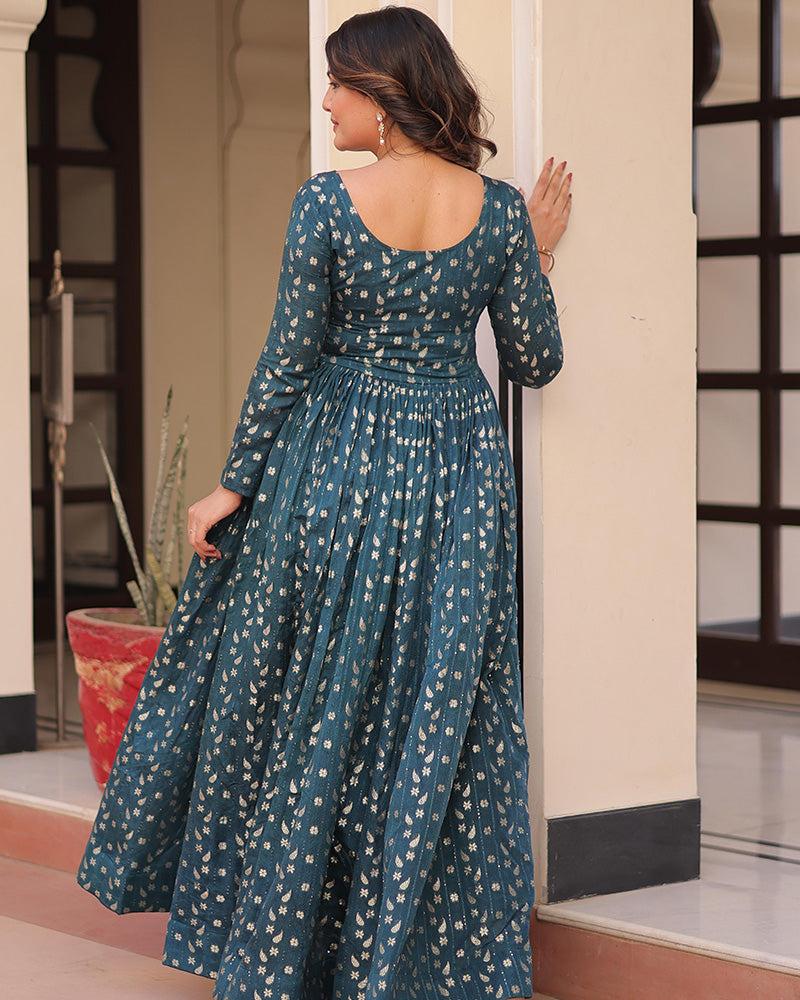 Premium Rama Color Jacquard Gown