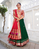 Green Color Vichitra Silk Jacquard Paithani Silk Lehenga Choli
