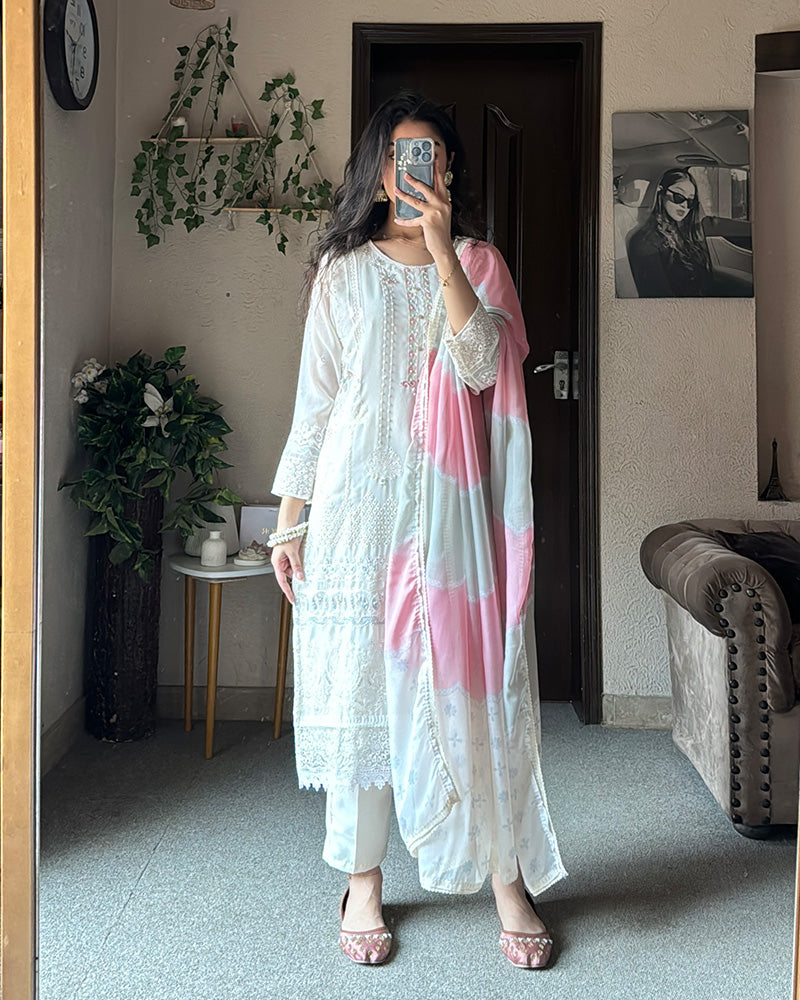 Off White Georgette Pakistani Suit