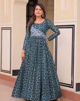 Premium Rama Color Jacquard Gown