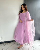 Kirti Singh Onion Colour Anarkali Three Piece Suit