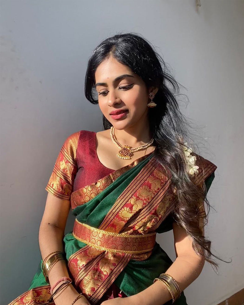 Sindhu Sampath Kumar South Indian Style Narayan Pet Cotton Maroon Colour Semi Stitched Lehenga Choli