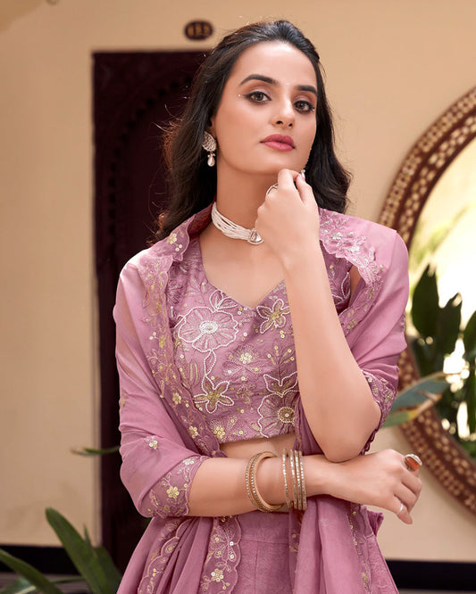 Pink Color New Crush Embroidered Lehenga Choli