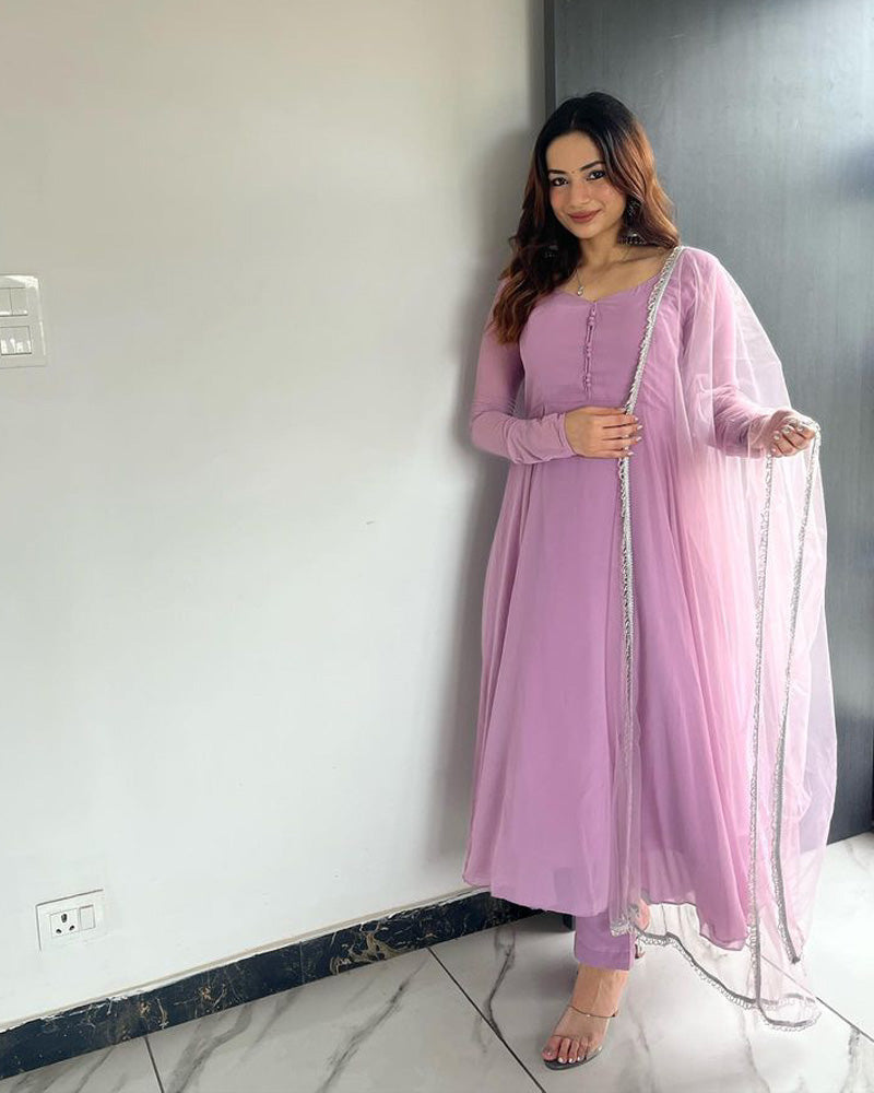 Kirti Singh Onion Colour Anarkali Three Piece Suit