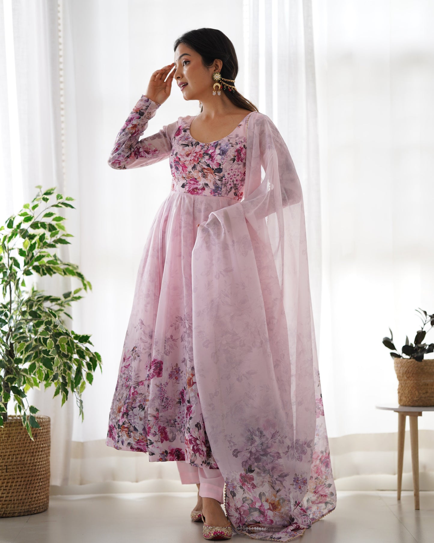 Premium Quality Silk Gown Anarkali Suit Set