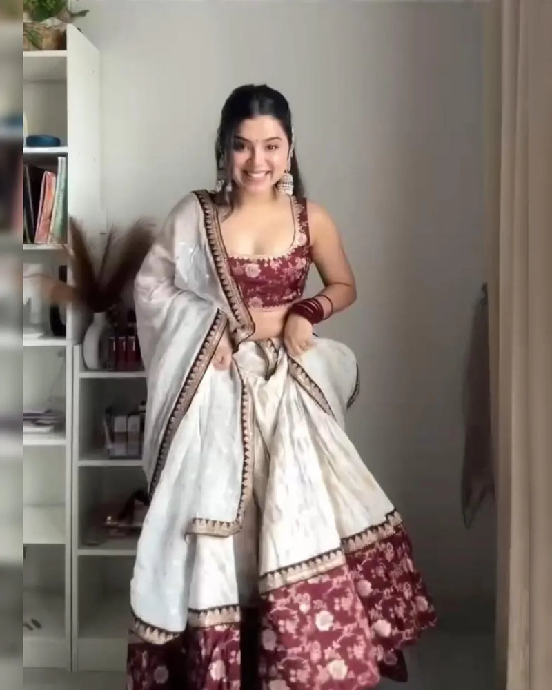 Wedding Special Jacquard and Coding with Sequence Work Lehenga Set