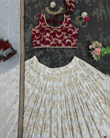 Wedding Special Jacquard and Coding with Sequence Work Lehenga Set