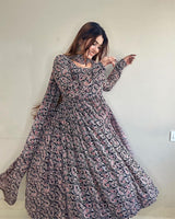 Kanak Mishra Black Colour Anarkali Three Piece Suit