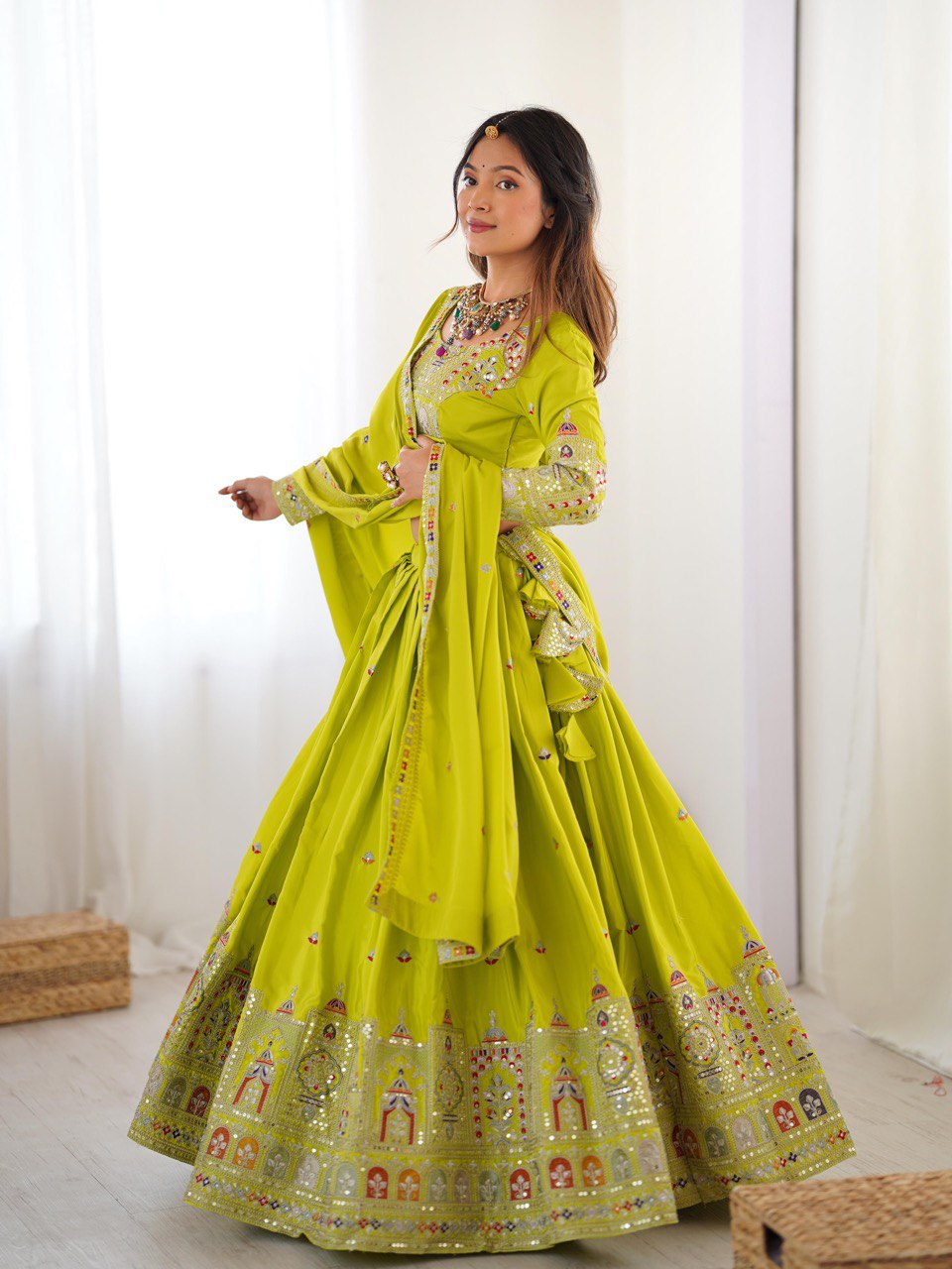 Designer Crepe Silk Chaniya Choli for Navratri