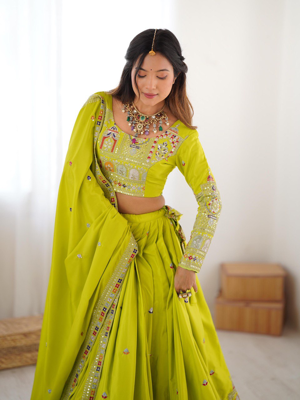 Designer Crepe Silk Chaniya Choli for Navratri