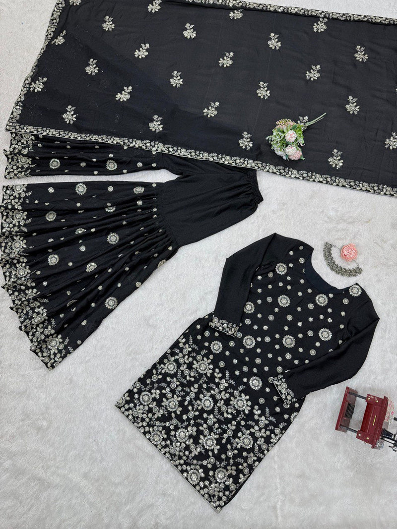 New Design Chinon Silk Thread With Sequence Work Top Sharara