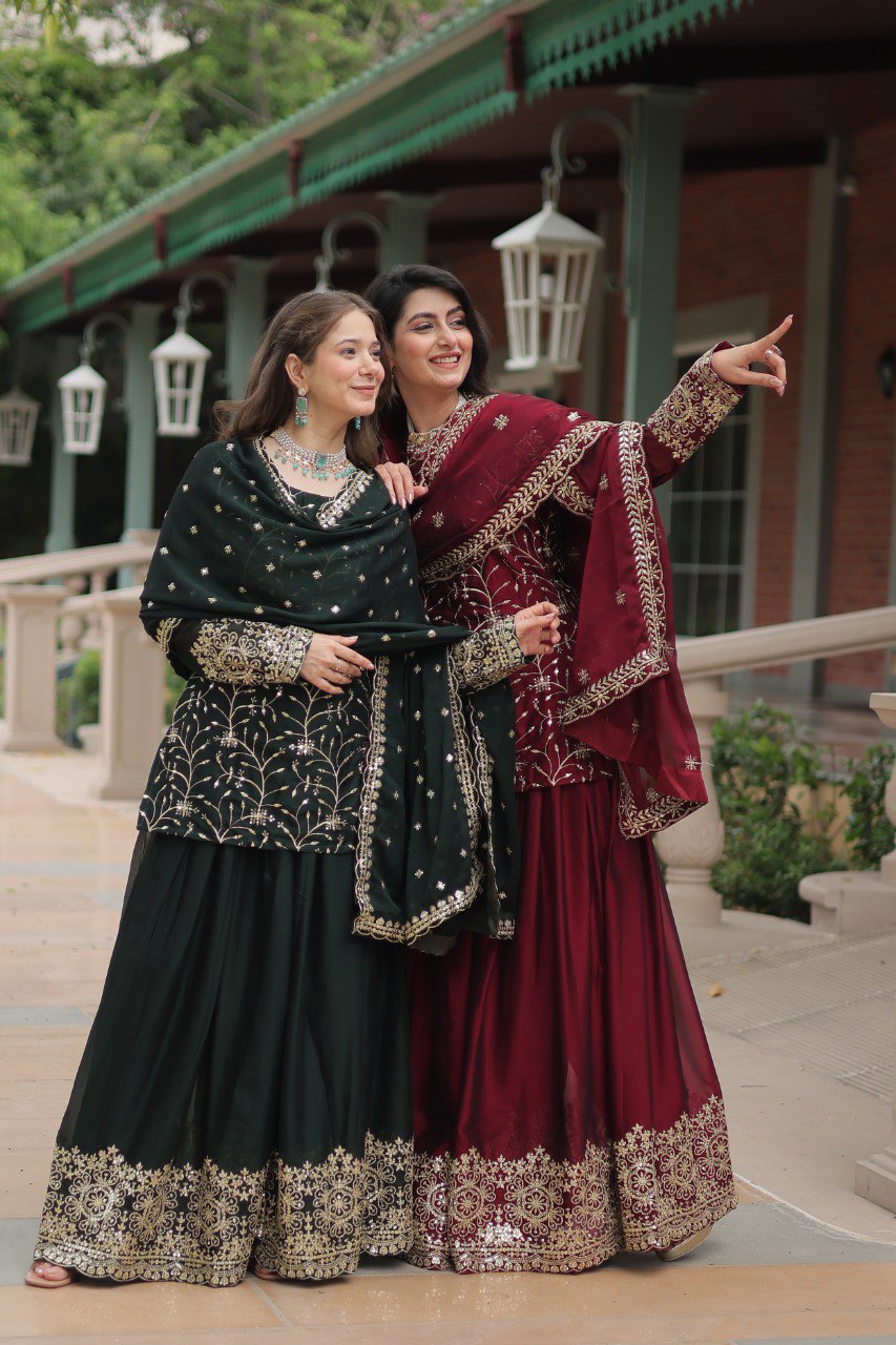 Avni's Designer Readymade Kurti Plazoo Dupatta Set