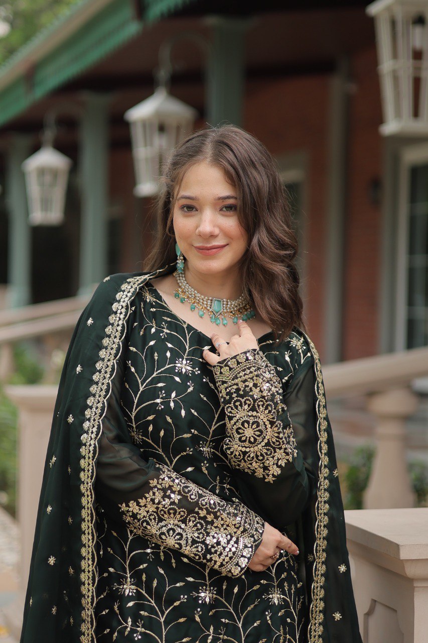 Avni's Designer Readymade Kurti Plazoo Dupatta Set