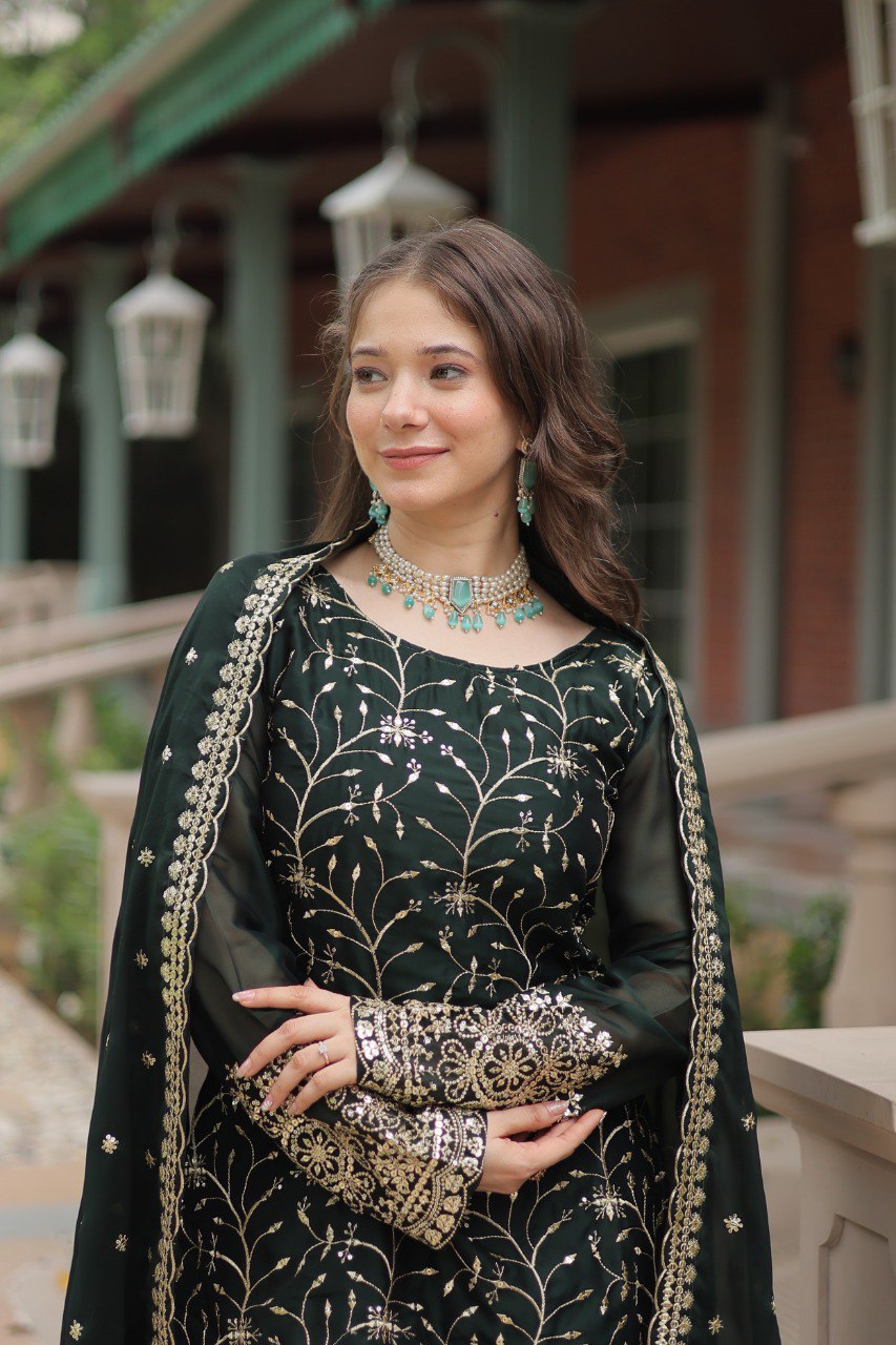 Avni's Designer Readymade Kurti Plazoo Dupatta Set